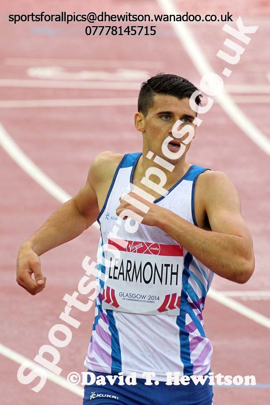 Guy Learmonth (Scotland) in the 800 metres at the Commonwealth Games, Glasgow. Photo: David T. Hewitson/Sports for All Pics